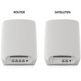 Netgear Orbi RBK763S Tri-band (2,4 GHz / 5 GHz / 5 GHz) Wi-Fi 6 (802.11ax) Hvid 7 Intern, Mesh router Hvid, Hvid, Intern, Mesh-system, 525 m², Tri-band (2,4 GHz / 5 GHz / 5 GHz), Wi-Fi 6 (802.11ax)