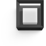 Philips White & Color Ambiance Econic Outdoor kvadratisk væglampe, LED lys Sort