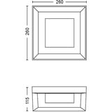 Philips White & Color Ambiance Econic Outdoor kvadratisk væglampe, LED lys Sort
