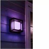 Philips White & Color Ambiance Econic Outdoor kvadratisk væglampe, LED lys Sort