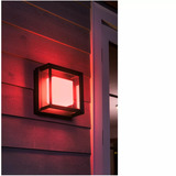 Philips White & Color Ambiance Econic Outdoor kvadratisk væglampe, LED lys Sort