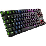 Sharkoon PureWriter TKL RGB tastatur USB AZERTY Fransk Sort, Gaming-tastatur Sort, FR-layout, Kailh Choc Low Profile Red, Mini, USB, Mekanisk, AZERTY, RGB LED, Sort