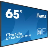 iiyama LH6542UHS-B3 skilte display Digital fladpaneldisplay 163,8 cm (64.5") IPS 500 cd/m² 4K Ultra HD Sort Indbygget processer Android 8.0 18/7, Offentlig visning Sort, Digital fladpaneldisplay, 163,8 cm (64.5"), IPS, 3840 x 2160 pixel, 18/7