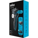 Braun Series 5 51-M1200s barbermaskine til ham Folie shaver Trimmer Sort, Blå Sort/Turkis, Folie shaver, Sort, Blå, AutoSense, Knapper, Batteri, Lithium-Ion (Li-Ion)