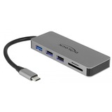 DeLOCK 87743 interface hub USB 3.2 Gen 1 (3.1 Gen 1) Type-C Grå, Docking station grå, USB 3.2 Gen 1 (3.1 Gen 1) Type-C, HDMI, USB 2.0, USB 3.2 Gen 1 (3.1 Gen 1) Type-A, USB 3.2 Gen 1 (3.1 Gen 1) Type-C, MicroSD (TransFlash), MicroSDHC, MicroSDXC, SD, SDHC, SDXC, 3840 x 2160 pixel, Grå, Metal