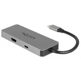 DeLOCK 87743 interface hub USB 3.2 Gen 1 (3.1 Gen 1) Type-C Grå, Docking station grå, USB 3.2 Gen 1 (3.1 Gen 1) Type-C, HDMI, USB 2.0, USB 3.2 Gen 1 (3.1 Gen 1) Type-A, USB 3.2 Gen 1 (3.1 Gen 1) Type-C, MicroSD (TransFlash), MicroSDHC, MicroSDXC, SD, SDHC, SDXC, 3840 x 2160 pixel, Grå, Metal