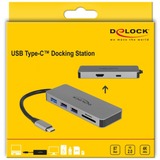 DeLOCK 87743 interface hub USB 3.2 Gen 1 (3.1 Gen 1) Type-C Grå, Docking station grå, USB 3.2 Gen 1 (3.1 Gen 1) Type-C, HDMI, USB 2.0, USB 3.2 Gen 1 (3.1 Gen 1) Type-A, USB 3.2 Gen 1 (3.1 Gen 1) Type-C, MicroSD (TransFlash), MicroSDHC, MicroSDXC, SD, SDHC, SDXC, 3840 x 2160 pixel, Grå, Metal