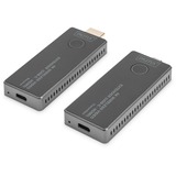 Digitus 4K trådløs video extender USB-C > HDMI, 30 meter, HDMI-udvidelse forlænger Sort/Sølv