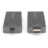 Digitus 4K trådløs video extender USB-C > HDMI, 30 meter, HDMI-udvidelse forlænger Sort/Sølv