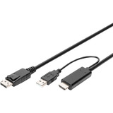 Digitus AK-330111-020-S, Kabel Sort