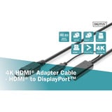 Digitus Adapterkabel HDMI > DisplayPort, UHD 4K Sort