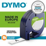 Dymo LetraTag Metalliske Etiketter | Ægte | Sort tekst på metallisk sølv | 12 mm x 4 m | Selvklæbende alsidige etiketter til LetraTag mærkemaskiner, Tape Sort på metallic, Polyester, Belgien, DYMO, LetraTag 100T, LetraTag 100H, 1,2 cm