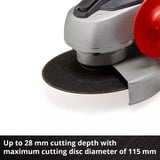 EINHELL Power X-Change batteri vinkelsliber TC-AG 18/115 Li Kit, 18 Volt Rød/Sort