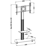 HAGOR HP-Stand 55 139,7 cm (55") Sort, Stand system Sort, 50 kg, 94 cm (37"), 139,7 cm (55"), 200 x 200 mm, 700 x 400 mm, -5 - 15°
