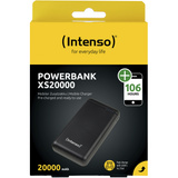 Intenso XS20000 Lithium polymer (LiPo) 20000 mAh Sort, Power Bank Sort, 20000 mAh, Lithium polymer (LiPo), 3,1 V, Sort