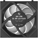 Lian Li UNI FAN SL-INF LCD FLEX 120 Wireless, Sag fan Sort