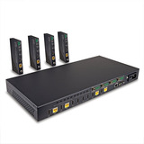 Lindy 150m Cat.6 4x4 HDMI 4K60 HDBaseT Matrix Extender, HDMI splitter Sort