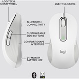 Logitech Signature M650 mus Venstre hånd RF trådløs + Bluetooth Optisk 2000 dpi Hvid, Venstre hånd, Optisk, RF trådløs + Bluetooth, 2000 dpi, Hvid