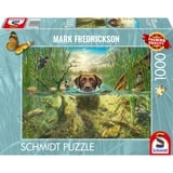 Schmidt Spiele Mark Fredrickson: Hundekærlighed - brun labrador i det kølige vand, Puslespil 
