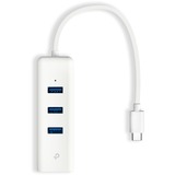 TP-Link UE330C netværkskort Ethernet 1000 Mbit/s Hvid, Ledningsført, USB Type-A/USB Type-C, Ethernet, 1000 Mbit/s, Hvid