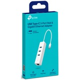 TP-Link UE330C netværkskort Ethernet 1000 Mbit/s Hvid, Ledningsført, USB Type-A/USB Type-C, Ethernet, 1000 Mbit/s, Hvid