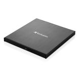 Verbatim 43889 optisk diskdrev Blu-Ray RW Sort, eksterne Blu-ray brænder Sort, Sort, Bakke, Desktop/Laptop, Blu-Ray RW, USB 3.1 Gen 1, BD, BD-R, BD-R DL, CD, DVD