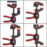 BESSEY 2x enhånds bordklemme med drejeligt håndtag (EZR360-15SET), Skruetvinge Sort/Rød