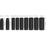 Bosch PRO Impact topnøglesæt 3/8", 9 dele Sort