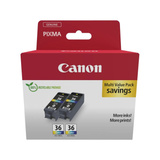 Canon 1511B025 blækpatron 2 stk Original Sort, Blå, Magenta, Gul Sort, Blå, Magenta, Gul, 2 stk, Dobbelt pakke