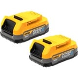 DEWALT Powerstack batteri DCBP034E2, 18 Volt 1,7Ah, 2 stk. sæt Gul/Sort