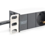 Digitus 8-Outlet strip, Strømskinne Sort/aluminium, Sort, 2 m, Kina, 50 - 60 Hz, 8 AC stikkontakt(er), 16 A