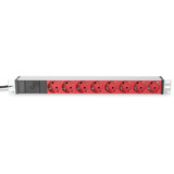Digitus DN-95410-R, Strømskinne Rød/aluminium