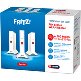 FRITZ! Mesh Set 4200, Repeater Hvid/Rød, Mesh Set 4200, Rød, Hvid, 2x2/4x4, Netværksgentager, Strøm, WLAN, Dual-band (2,4 GHz / 5 GHz), Wi-Fi 6E (802.11ax)