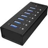 ICY BOX IB-AC618 USB 3.2 Gen 1 (3.1 Gen 1) Type-B 5000 Mbit/s Sort, USB hub USB 3.2 Gen 1 (3.1 Gen 1) Type-B, USB 3.2 Gen 1 (3.1 Gen 1) Type-A, 5000 Mbit/s, Sort, Aluminium, HDD, Strøm