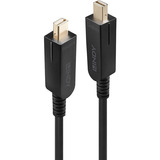 Lindy Hybrid fiberoptisk DisplayPort 1.4 kabel Sort