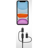 Otterbox USB 2.0 kabel, USB-A stik > Micro-USB + USB-C + Lightning stik Sort