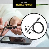 Otterbox USB 2.0 kabel, USB-A stik > Micro-USB + USB-C + Lightning stik Sort