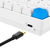 Sharkoon SKILLER SGK50 S3 PBT, Gaming-tastatur Hvid/Lyseblå, DE-layout, Gateron G Pro 3.0 Yellow