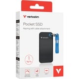 Verbatim Pocket SSD 1 TB USB Type-C 3.2 Gen 2 (3.1 Gen 2) Sort, Blå, Solid state-drev Sort/Blå, 1 TB, USB Type-C, 3.2 Gen 2 (3.1 Gen 2), 1000 MB/s, 10 Gbit/sek., Sort, Blå