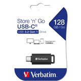 Verbatim Store 'n' Go USB-nøgle 128 GB USB Type-C 3.2 Gen 1 (3.1 Gen 1) Sort, USB-stik Sort/grå, 128 GB, USB Type-C, 3.2 Gen 1 (3.1 Gen 1), Glide, 4 g, Sort