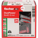 fischer Pløk DuoPower 8x40 S, Dyvel Lys grå/Rød