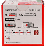 fischer Pløk DuoPower 8x40 S, Dyvel Lys grå/Rød