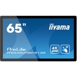 iiyama TF6539UHSC-B1AG skilte display Interaktivt fladpanel 165,1 cm (65") LCD 500 cd/m² 4K Ultra HD Sort Berøringsskærm, Offentlig visning Sort, Interaktivt fladpanel, 165,1 cm (65"), LCD, 3840 x 2160 pixel