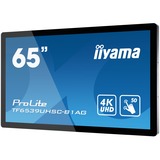 iiyama TF6539UHSC-B1AG skilte display Interaktivt fladpanel 165,1 cm (65") LCD 500 cd/m² 4K Ultra HD Sort Berøringsskærm, Offentlig visning Sort, Interaktivt fladpanel, 165,1 cm (65"), LCD, 3840 x 2160 pixel