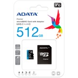 ADATA AUSDX512GUICL10A1-RA1 hukommelseskort 512 GB MicroSDXC UHS-I Klasse 10 512 GB, MicroSDXC, Klasse 10, UHS-I, 100 MB/s, 25 MB/s