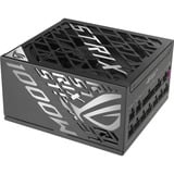 ASUS ROG-STRIX-1000P-GAMING-E, PC strømforsyning Sort, 1000 W, 100 - 240 V, Aktiv, 130 W, 1000 W, 130 W