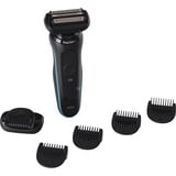Braun Series 5 51-M4500cs Folie shaver Sort, Blå Sort/Blå, Folie shaver, Sort, Blå, Knapper, LED, Opladning, Strøm, Vekselstrøm/batteri