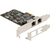 DeLOCK PCI Express x2 kort til 2 x RJ45 2,5 Gigabit, Netværkskort 