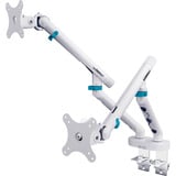 Digitus Dobbelt design skærmholder, 2x 35", 2x 10 kg, Skærmbeslag Hvid