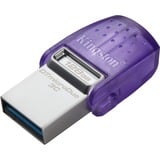 Kingston DataTraveler microDuo 3C USB-nøgle 128 GB USB Type-A / USB Type-C 3.2 Gen 1 (3.1 Gen 1) Rustfrit stål, Lilla, USB-stik Violet/gennemsigtig, 128 GB, USB Type-A / USB Type-C, 3.2 Gen 1 (3.1 Gen 1), 200 MB/s, Andet, Rustfrit stål, Lilla